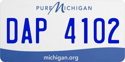 MI license plate DAP4102