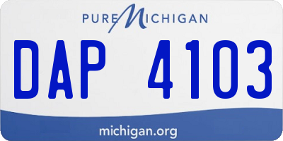 MI license plate DAP4103