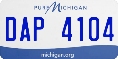 MI license plate DAP4104