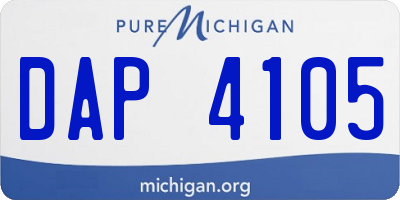 MI license plate DAP4105