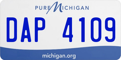 MI license plate DAP4109