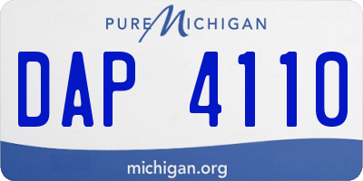 MI license plate DAP4110