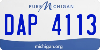 MI license plate DAP4113
