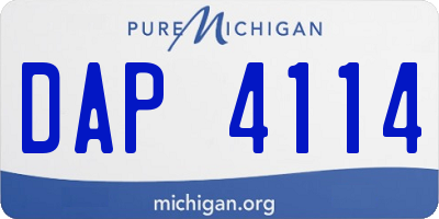 MI license plate DAP4114