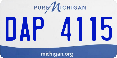 MI license plate DAP4115