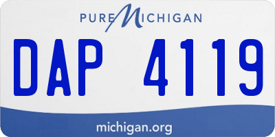 MI license plate DAP4119