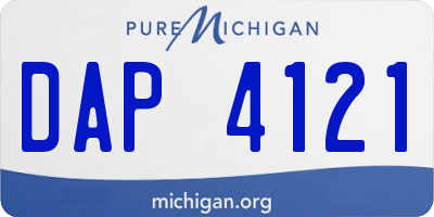 MI license plate DAP4121