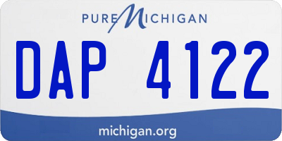 MI license plate DAP4122