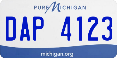 MI license plate DAP4123