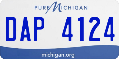 MI license plate DAP4124