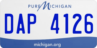 MI license plate DAP4126