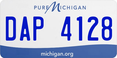 MI license plate DAP4128