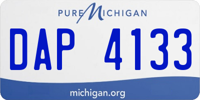 MI license plate DAP4133