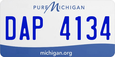 MI license plate DAP4134