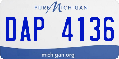 MI license plate DAP4136