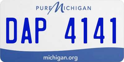 MI license plate DAP4141