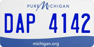 MI license plate DAP4142