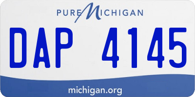 MI license plate DAP4145
