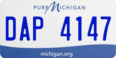 MI license plate DAP4147