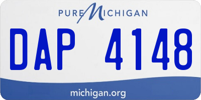 MI license plate DAP4148