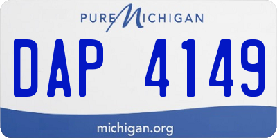 MI license plate DAP4149