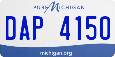 MI license plate DAP4150