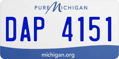 MI license plate DAP4151