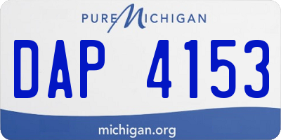 MI license plate DAP4153