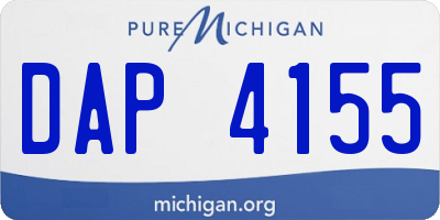 MI license plate DAP4155