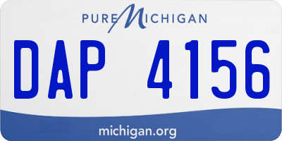 MI license plate DAP4156