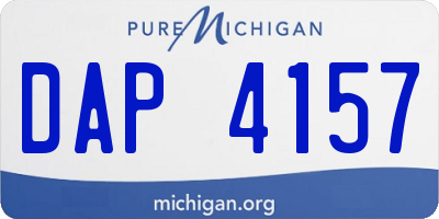 MI license plate DAP4157