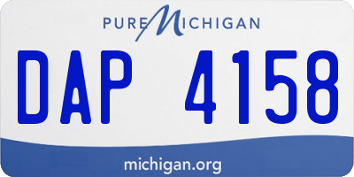 MI license plate DAP4158