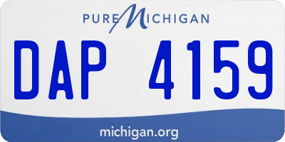 MI license plate DAP4159