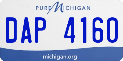 MI license plate DAP4160