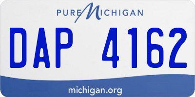 MI license plate DAP4162