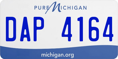 MI license plate DAP4164