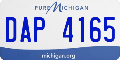 MI license plate DAP4165