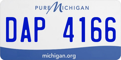 MI license plate DAP4166