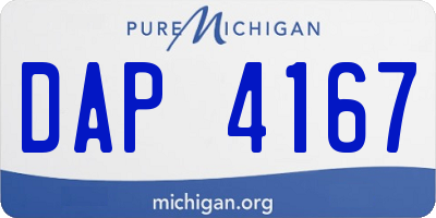 MI license plate DAP4167