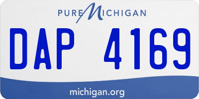 MI license plate DAP4169