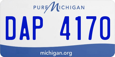 MI license plate DAP4170