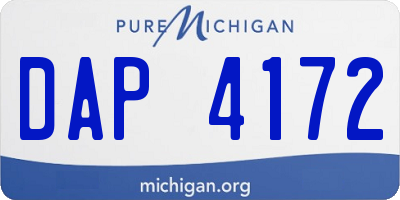 MI license plate DAP4172