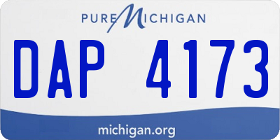 MI license plate DAP4173