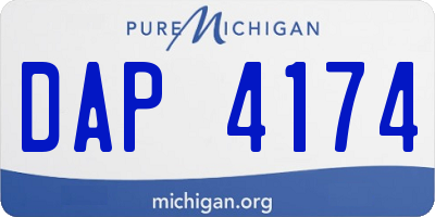 MI license plate DAP4174