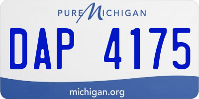 MI license plate DAP4175