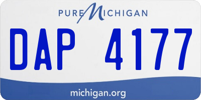 MI license plate DAP4177
