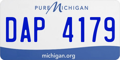 MI license plate DAP4179