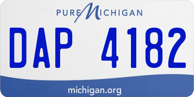 MI license plate DAP4182