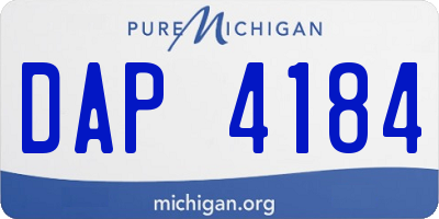 MI license plate DAP4184