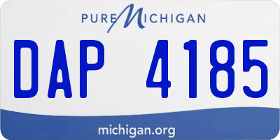 MI license plate DAP4185